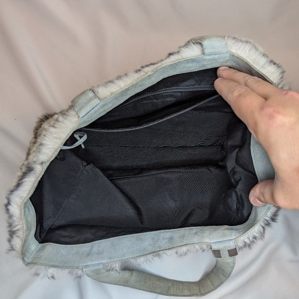 CHANEL Grey Rabbit Fur Tote - Picture 7 of 9